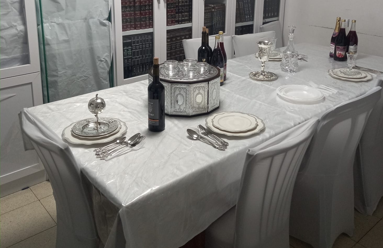 The Pesach table prepared in advance