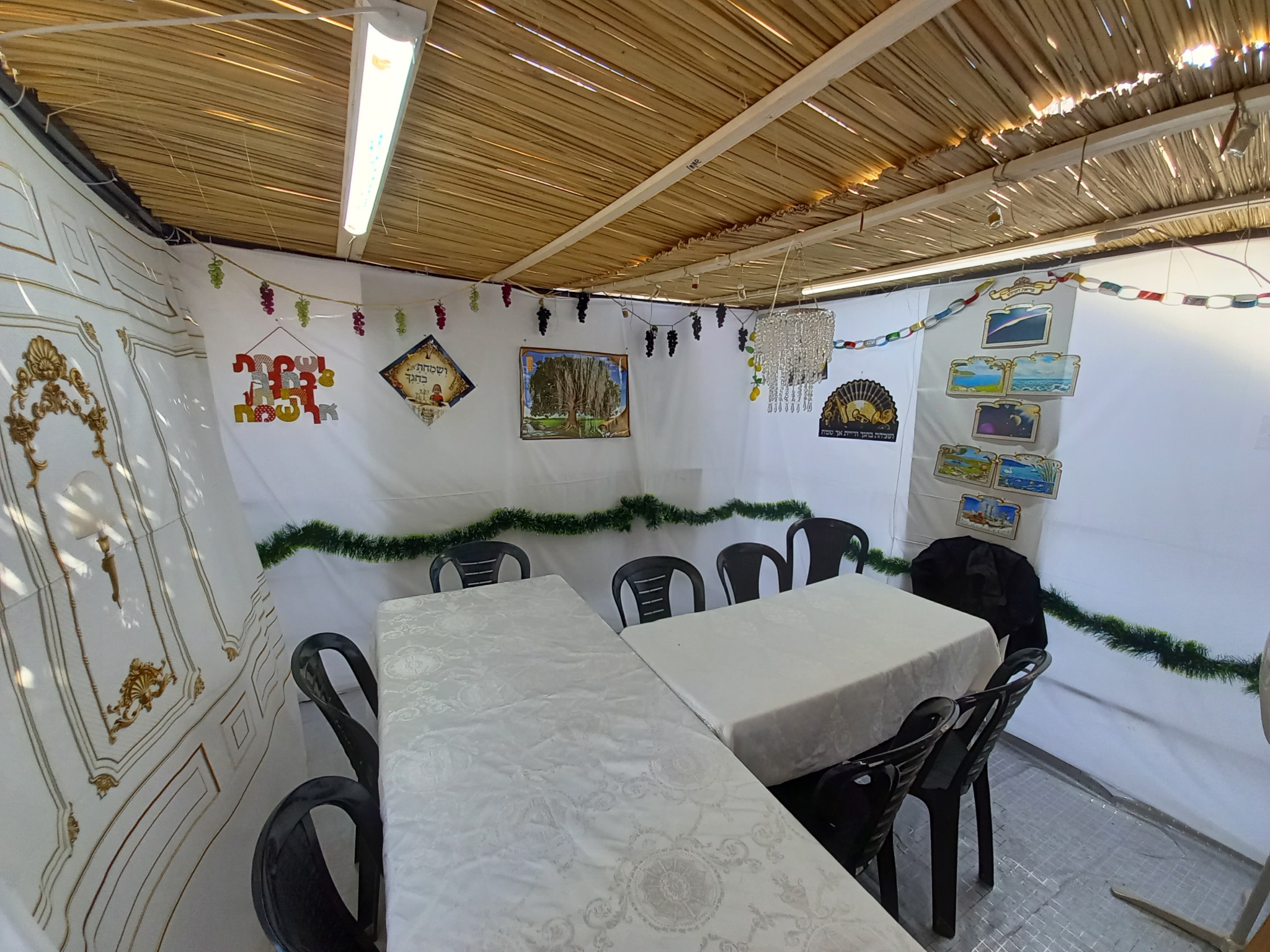 Another view of the prepared sukkah