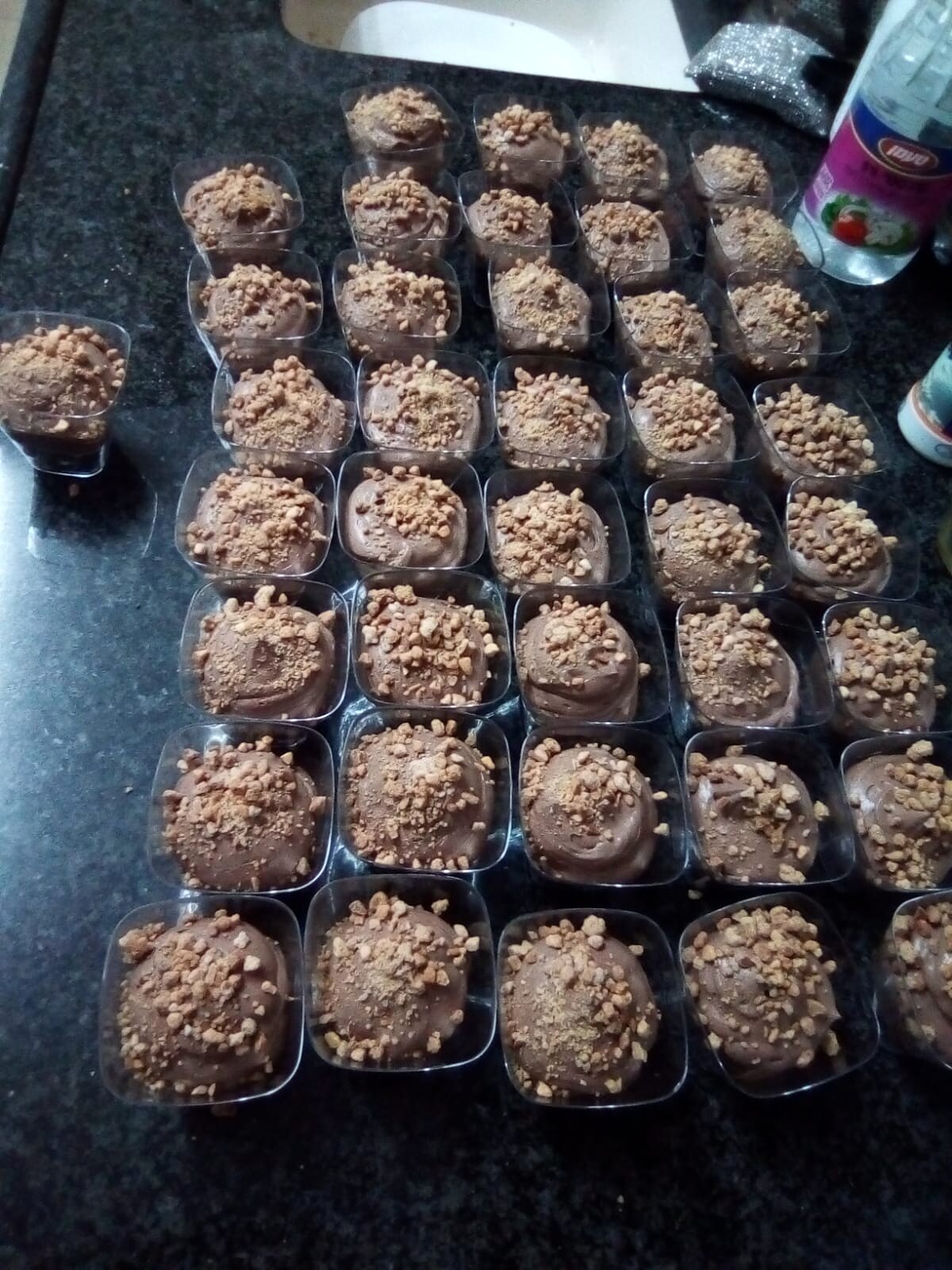Chocolate desserts prepared for a bar mitzvah
