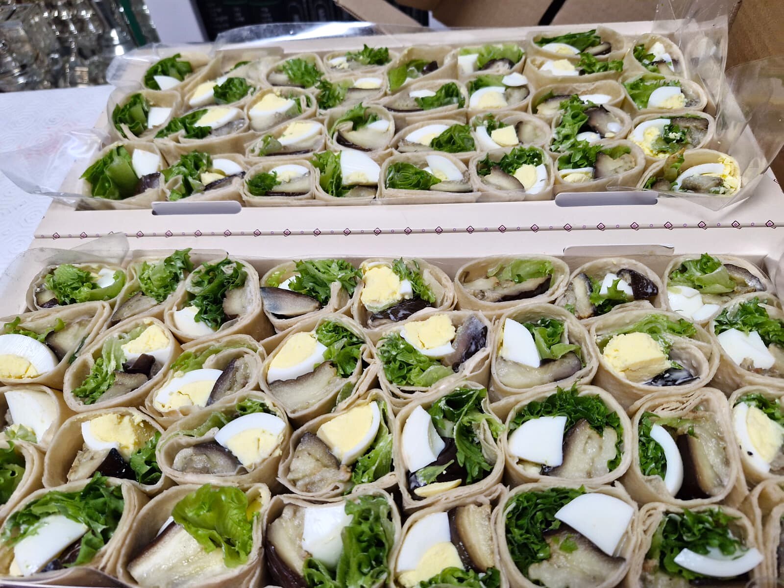 Wraps prepared for a family simchah